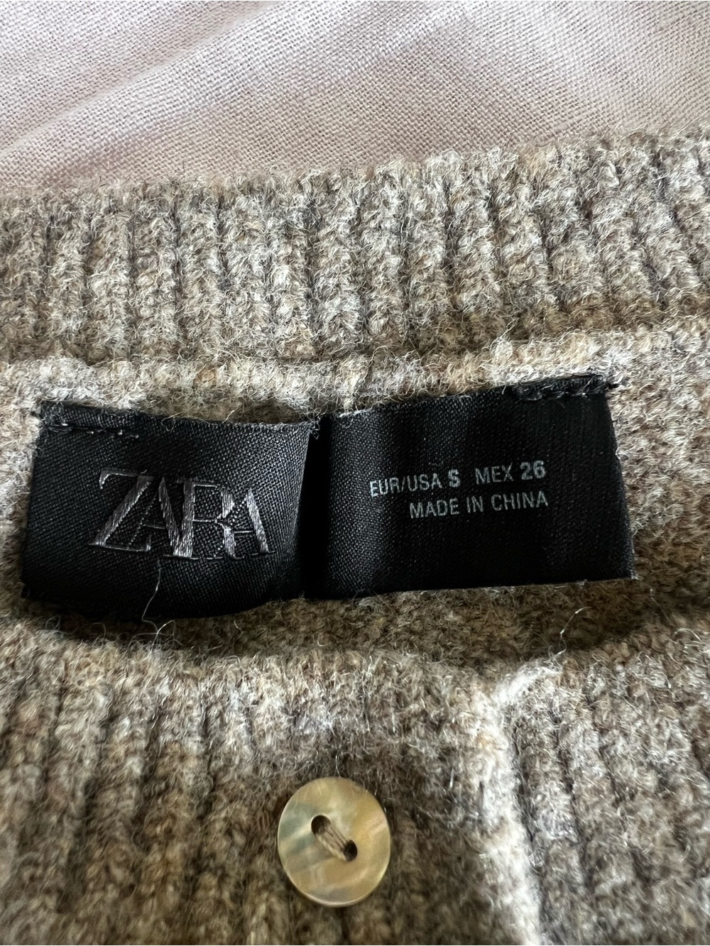 Zara Taupe Knit Cardigan - Picture 9 of 9